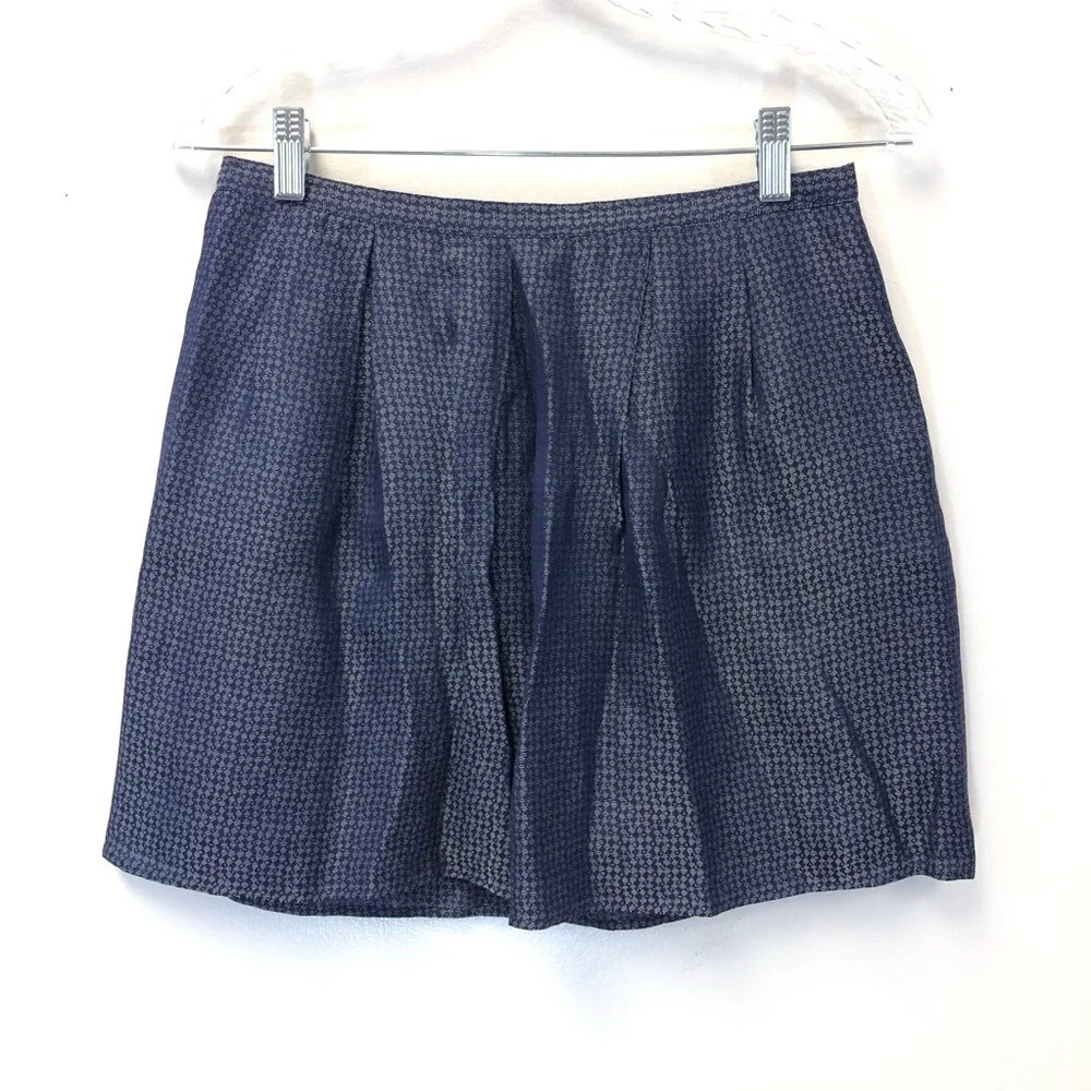 Madewell ELIOT blue‎ silk metallic mini skirt
